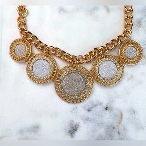 NWT Macys Gold and Silver round medallion necklace